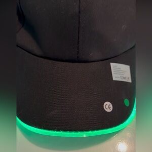 Black Cap with Green Light Up Rim
